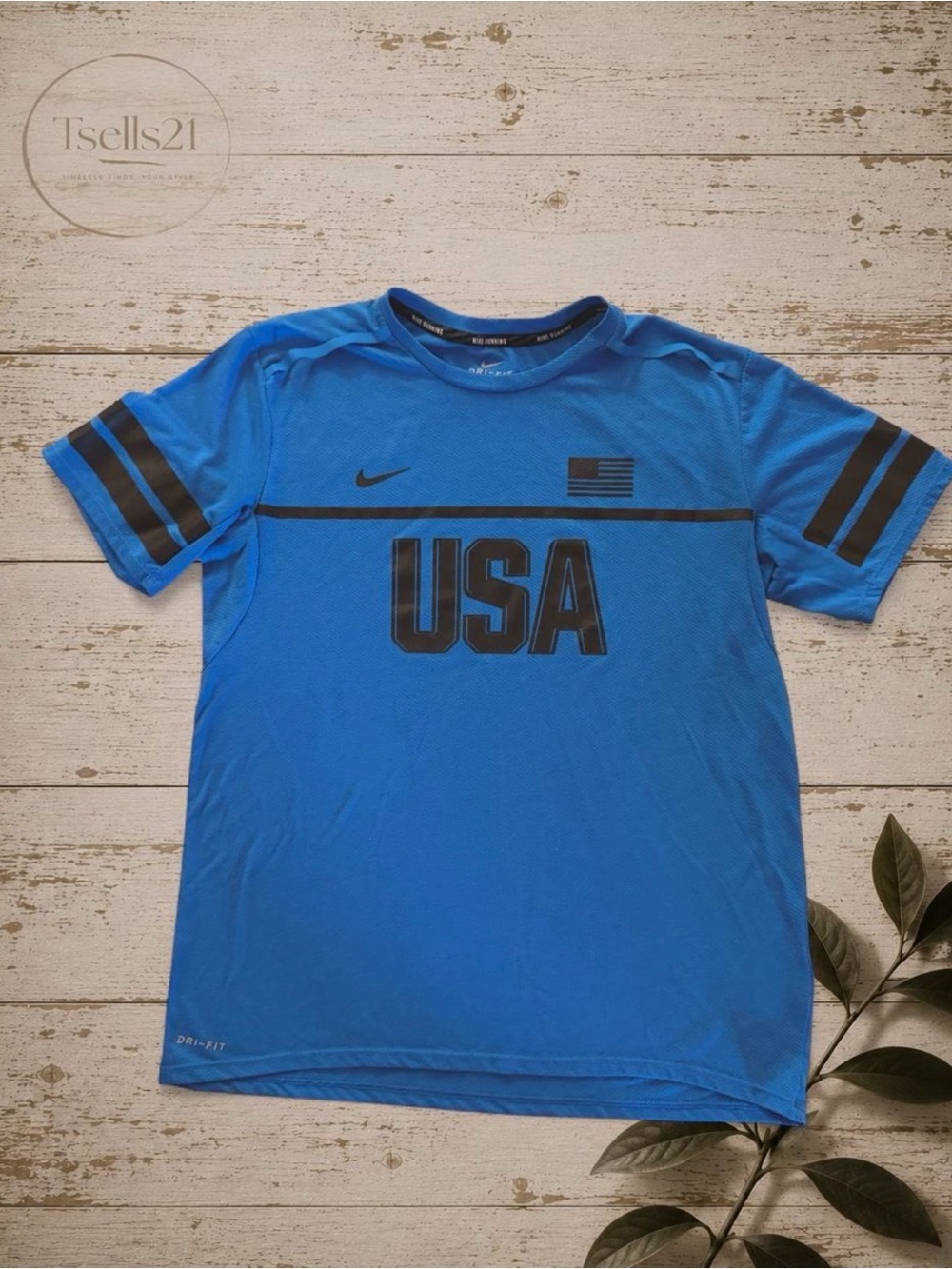 Nike Blue Team USA Dri-FIT Running Top - Size L